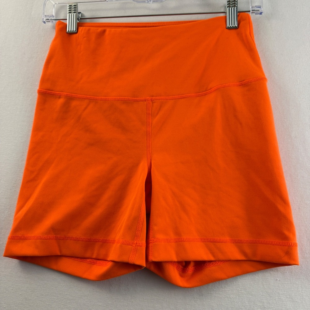 Yogalicious Lux Biker Shorts Womens Small Orange High Waist Athletic Yoga‎ NWOT